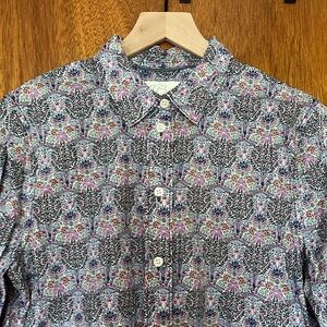 J. Crew Liberty Of London button down blouse, slim cut, sz 8.